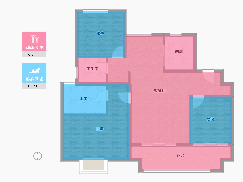 安徽省-蚌埠市-中梁淮风十里-91.00-户型库-动静分区