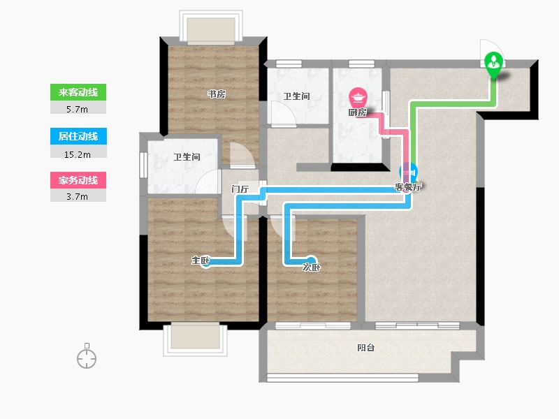 安徽省-蚌埠市-和顺国樾府-88.23-户型库-动静线