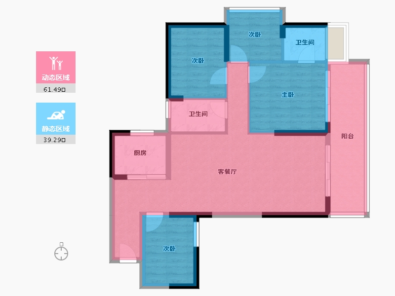 广东省-湛江市-钰海豪庭-89.63-户型库-动静分区