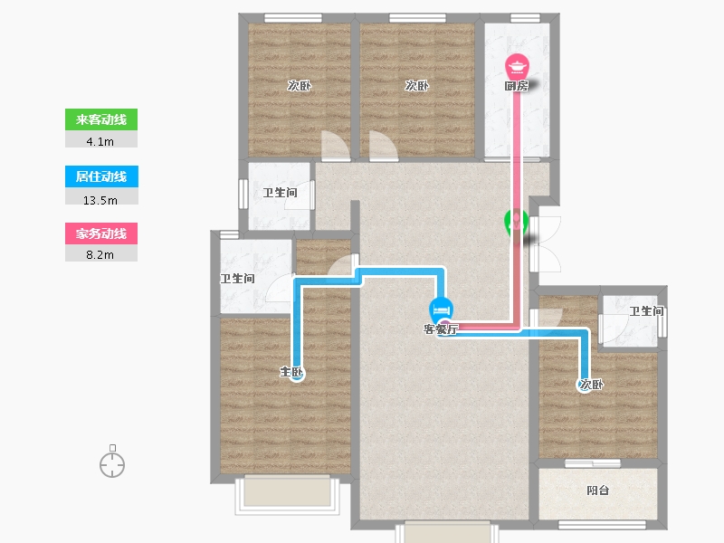 山东省-泰安市-裕泰·壹号院-118.76-户型库-动静线