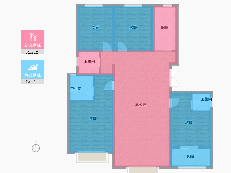 山东省-泰安市-裕泰·壹号院-118.76-户型库-动静分区