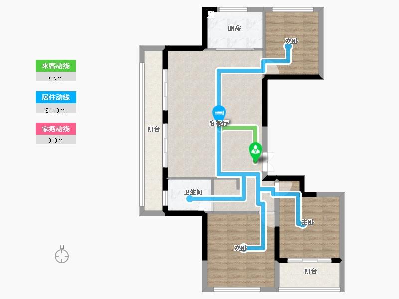 湖北省-黄冈市-黄州泰禾富·凤凰府-89.80-户型库-动静线