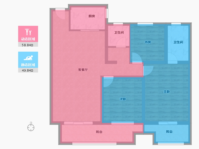 安徽省-蚌埠市-煜华里-96.46-户型库-动静分区