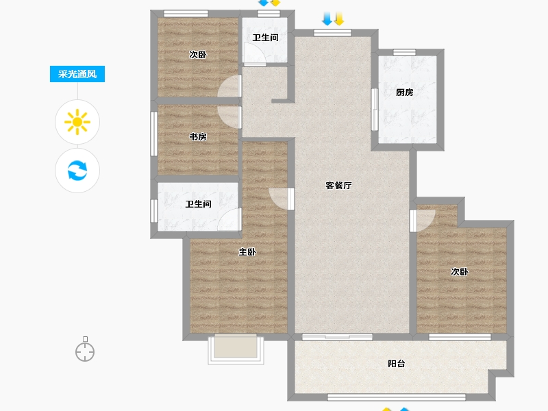 安徽省-蚌埠市-煜华里-115.73-户型库-采光通风