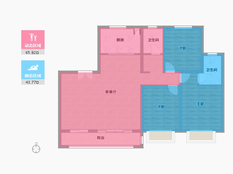 河北省-唐山市-假日壹号-98.65-户型库-动静分区