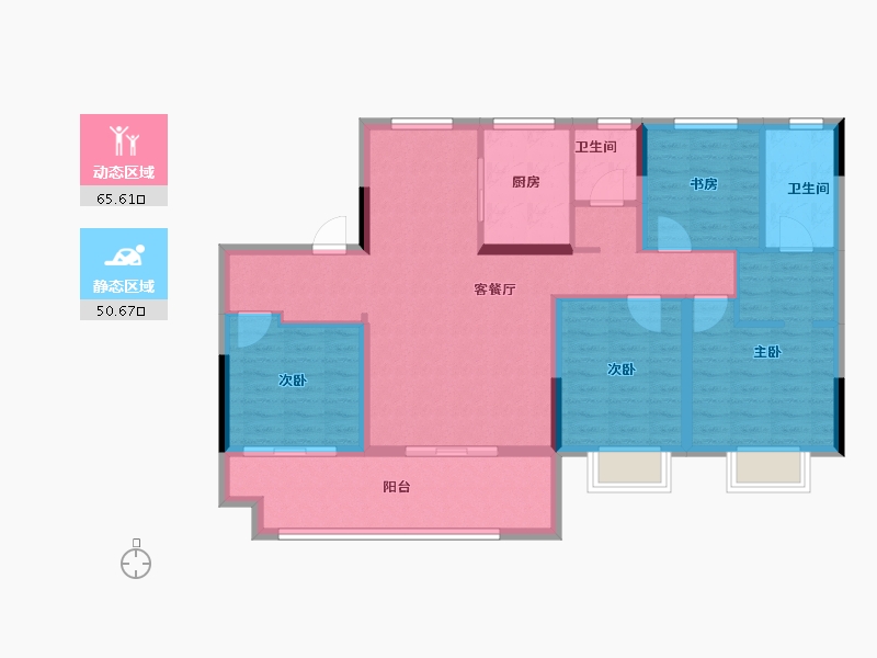 安徽省-蚌埠市-北京城房·春华园-104.06-户型库-动静分区