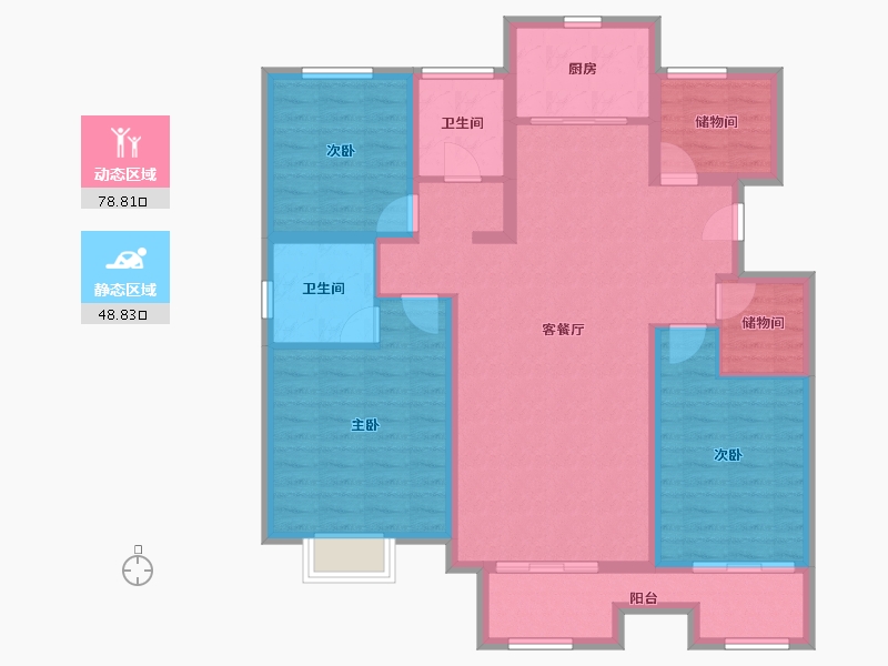 安徽省-蚌埠市-煜华里-114.35-户型库-动静分区