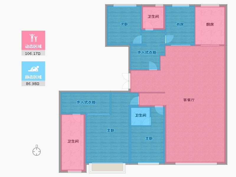 辽宁省-沈阳市-龙湖·天奕-177.21-户型库-动静分区