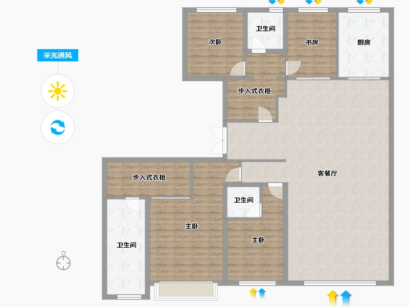 辽宁省-沈阳市-龙湖·天奕-177.21-户型库-采光通风