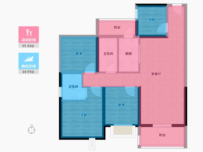 广东省-湛江市-科恒荟景湾-83.78-户型库-动静分区