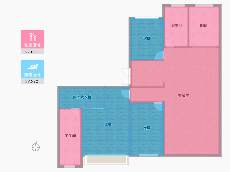 辽宁省-沈阳市-龙湖·天奕-137.42-户型库-动静分区