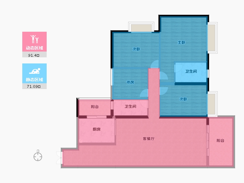 广东省-湛江市-龙腾广场-147.54-户型库-动静分区