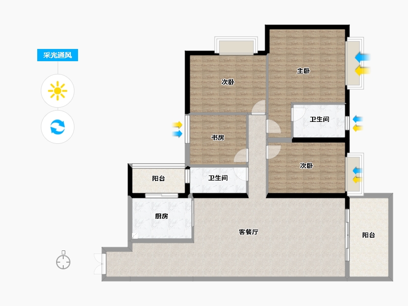 广东省-湛江市-龙腾广场-147.54-户型库-采光通风