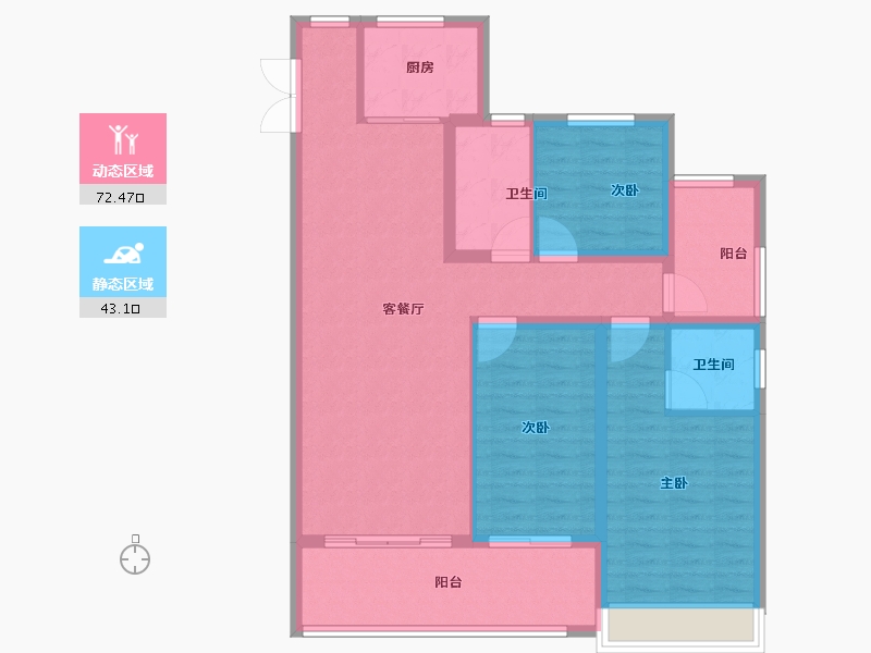 山东省-淄博市-珑悦-104.00-户型库-动静分区