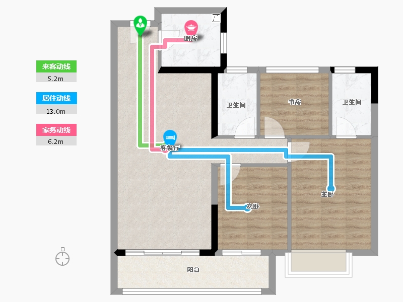 湖北省-黄冈市-中乾融·璟台-80.81-户型库-动静线