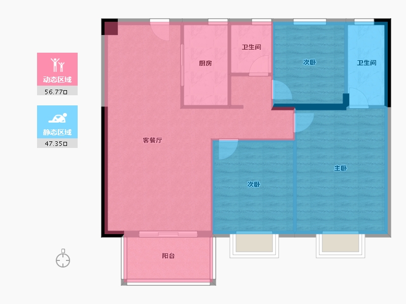 湖北省-黄冈市-金都上城-95.00-户型库-动静分区