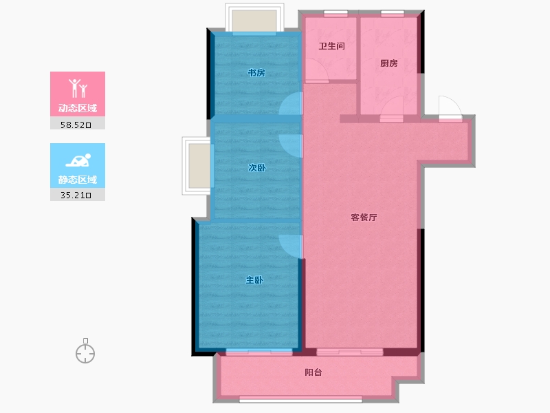 安徽省-蚌埠市-和顺国樾府-84.64-户型库-动静分区