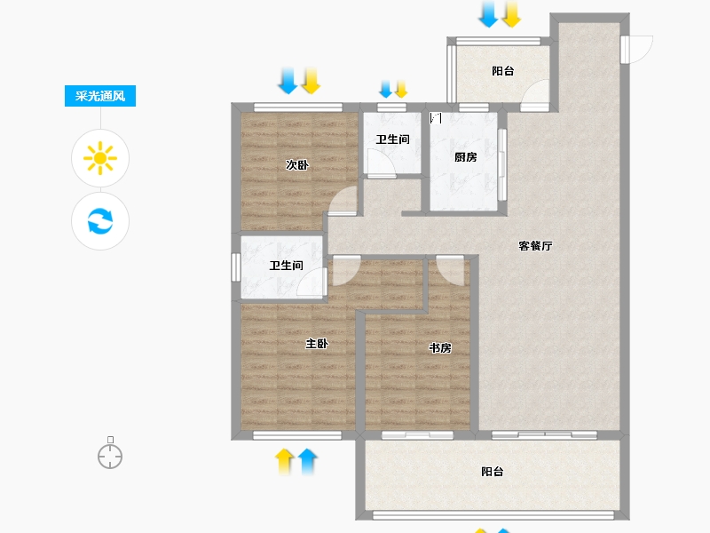 湖北省-黄冈市-城投玲珑家园-114.25-户型库-采光通风