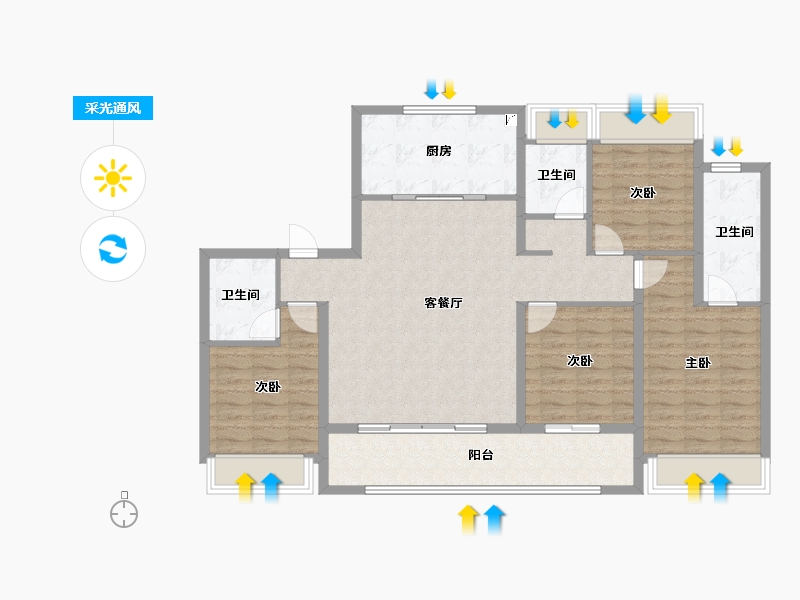 江苏省-扬州市-新能源江山映-114.41-户型库-采光通风