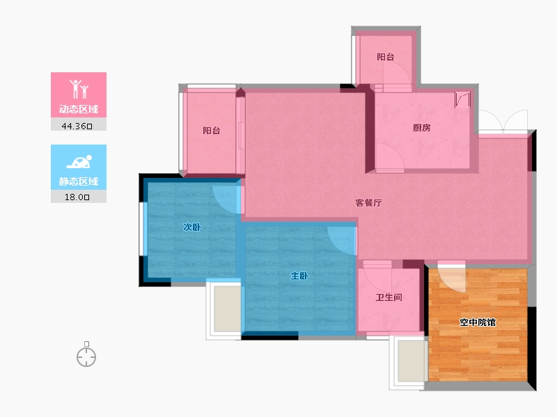 四川省-绵阳市-宏博梓江锦城-88.00-户型库-动静分区