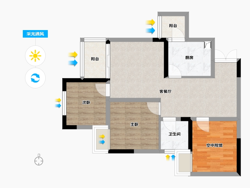 四川省-绵阳市-宏博梓江锦城-88.00-户型库-采光通风