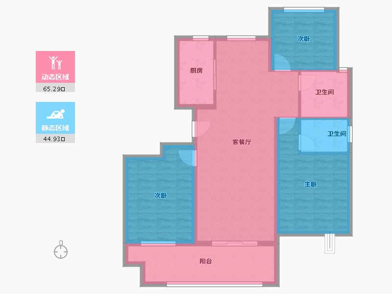 安徽省-蚌埠市-煜华里-99.09-户型库-动静分区