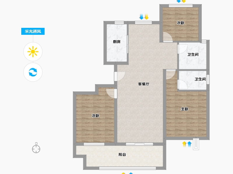 安徽省-蚌埠市-煜华里-99.09-户型库-采光通风