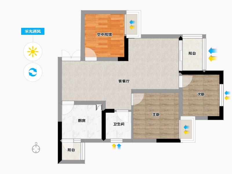 四川省-绵阳市-宏博梓江锦城-81.00-户型库-采光通风