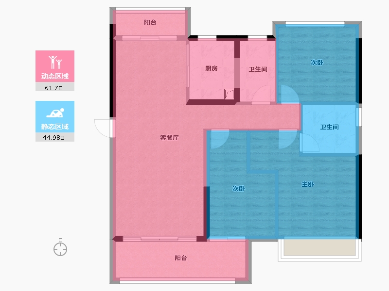 湖北省-黄冈市-东泰华城-96.53-户型库-动静分区