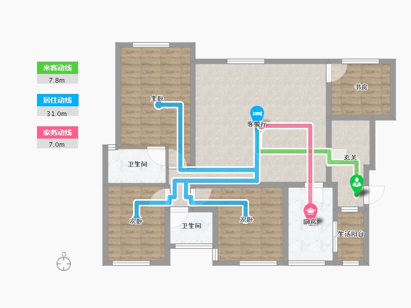 四川省-巴中市-云城书香美邸-111.88-户型库-动静线