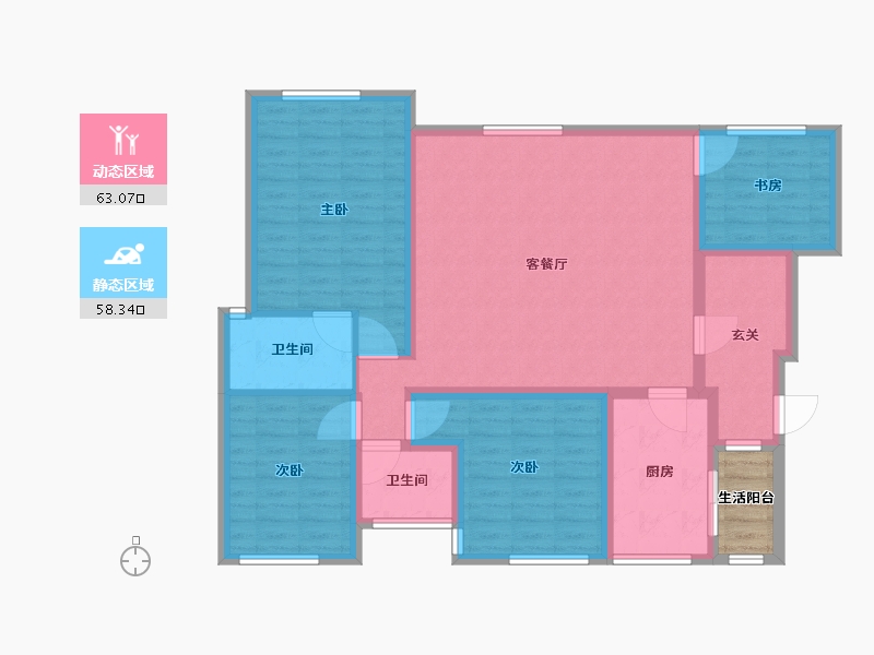 四川省-巴中市-云城书香美邸-111.88-户型库-动静分区