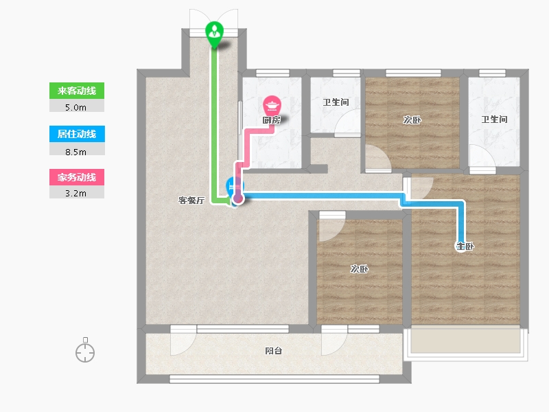 山东省-淄博市-珑悦-89.46-户型库-动静线