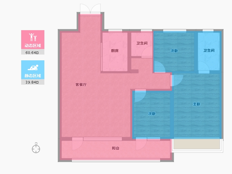 山东省-淄博市-珑悦-89.46-户型库-动静分区