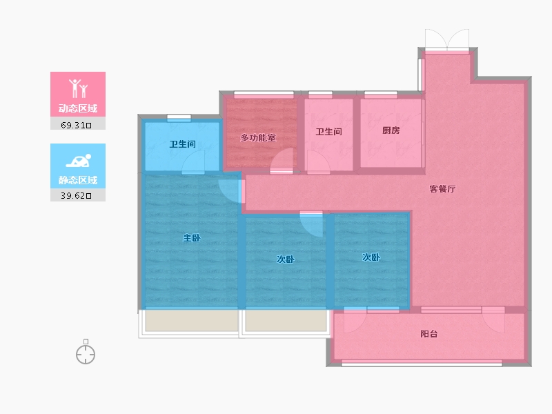 山东省-淄博市-珑悦-96.89-户型库-动静分区