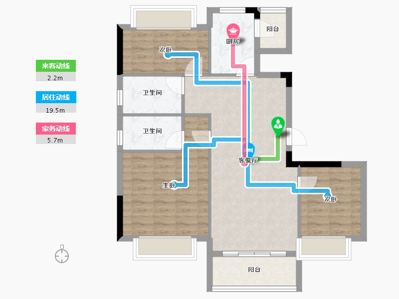 福建省-南平市-​碧桂园松溪府-80.96-户型库-动静线