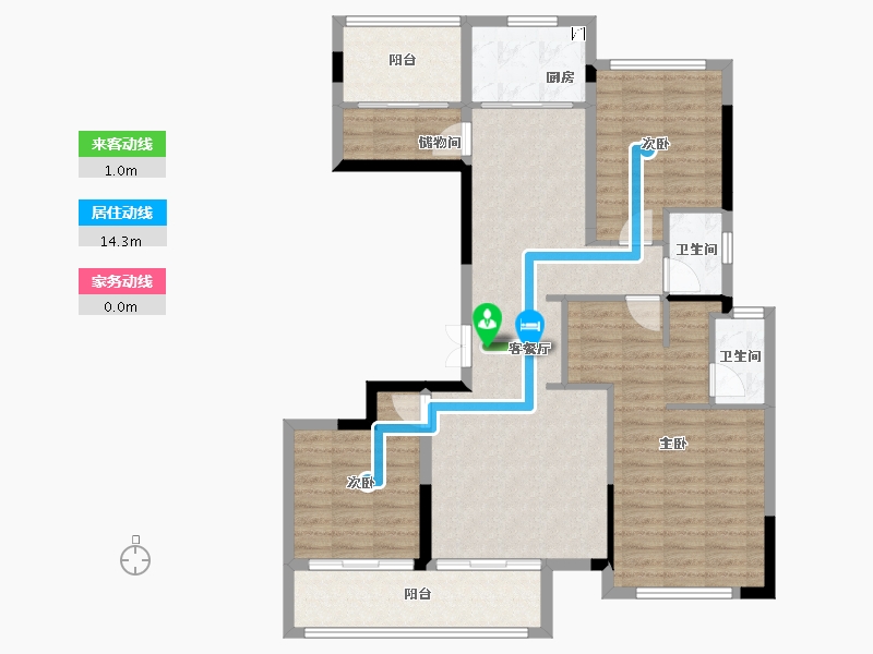 湖北省-黄冈市-黄州泰禾富·凤凰府-106.70-户型库-动静线