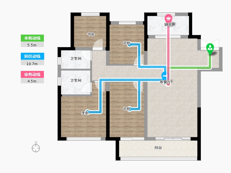 宁夏回族自治区-银川市-中梁合能·拾光印-99.20-户型库-动静线