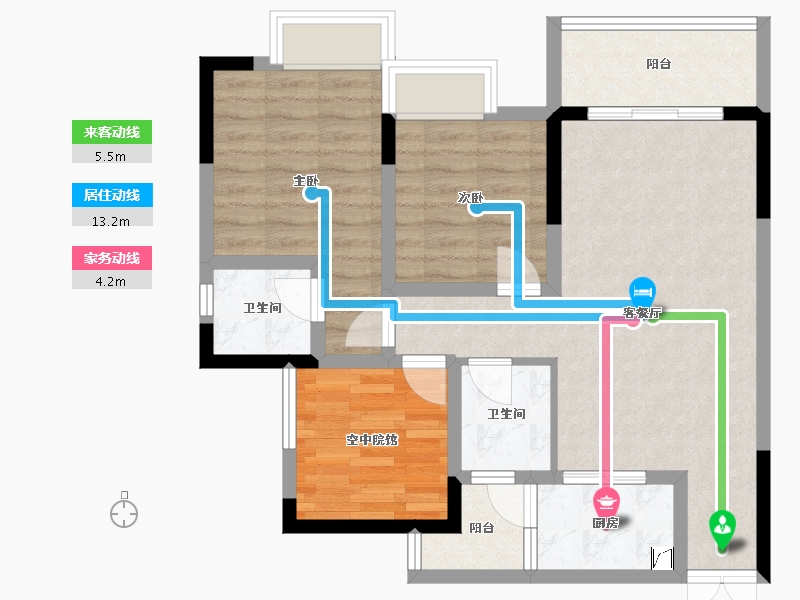 四川省-绵阳市-宏博梓江锦城-88.00-户型库-动静线