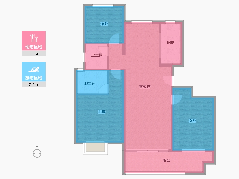 安徽省-蚌埠市-煜华里-97.84-户型库-动静分区