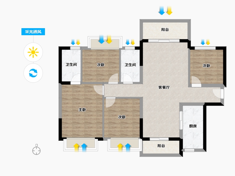 广东省-湛江市-华润置地湛江桃源里-94.82-户型库-采光通风