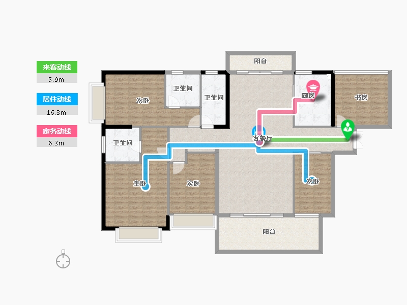 广东省-湛江市-龙腾广场-174.84-户型库-动静线