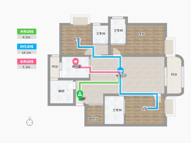 云南省-昆明市-昆明市五华区江东境界花园-134.00-户型库-动静线