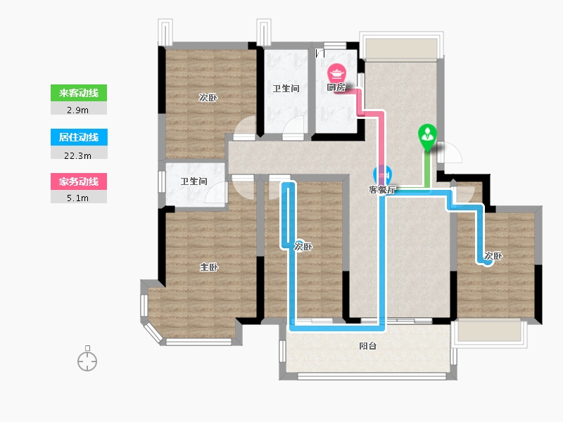 江苏省-连云港市-观澜名苑-143.00-户型库-动静线