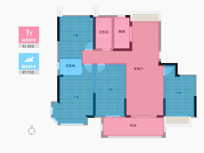 江苏省-连云港市-观澜名苑-143.00-户型库-动静分区