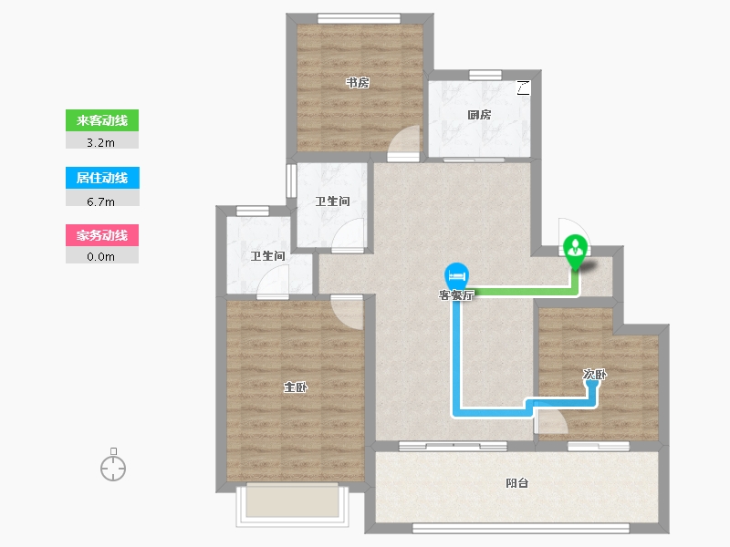 江苏省-扬州市-景瑞誉璟风华-86.40-户型库-动静线