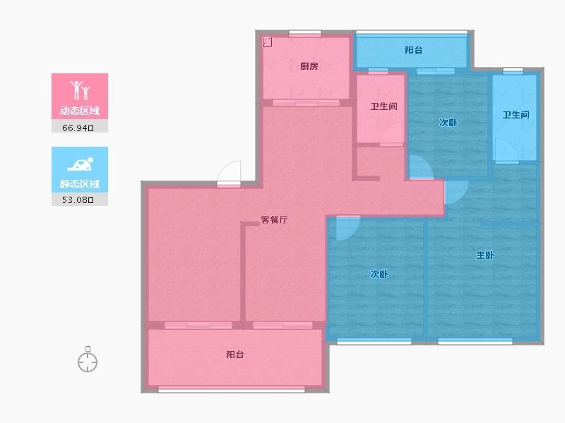 湖北省-黄冈市-城投玲珑家园-108.90-户型库-动静分区