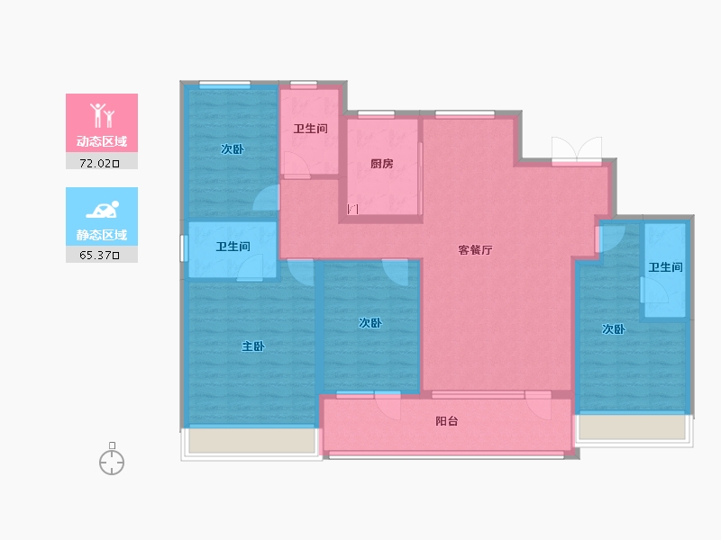 山东省-淄博市-珑悦-123.76-户型库-动静分区