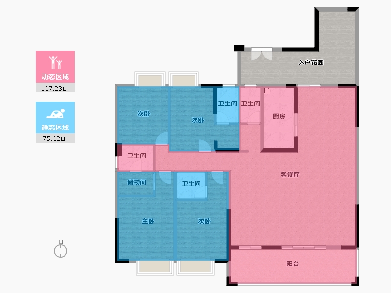 广东省-汕尾市-岁宝华府-198.47-户型库-动静分区