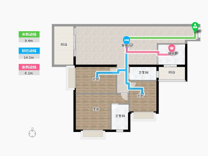 广东省-湛江市-龙腾广场-132.88-户型库-动静线