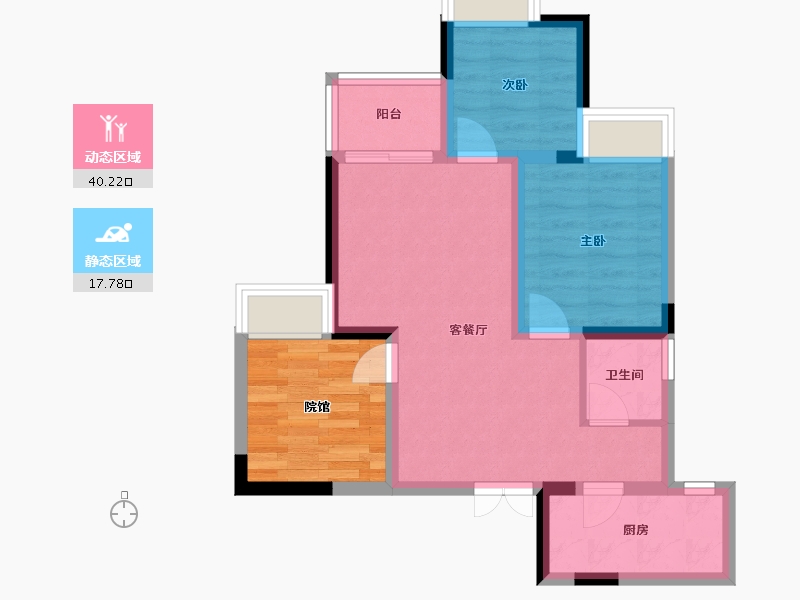 四川省-绵阳市-宏博梓江锦城-88.00-户型库-动静分区